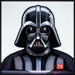 Darth Vader military portrait pixel art