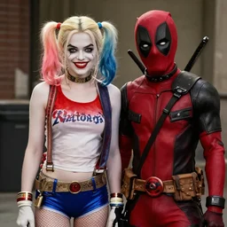 film still, Harley Quinn and Deadpool