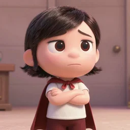 a still of Edna Mode wearing a cape and looking unhappy about it, Pixar (2018)