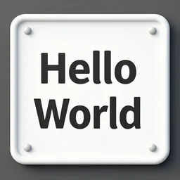 A sign that says 'Hello World'.