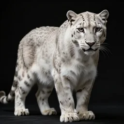 a Nobel white leopard, trending wallpaper, black background, hyper realistic
