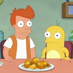 fry and leela from futurama ( 1 9 9 9 ) in better call saul