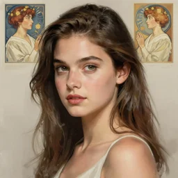Alison Brie, highly detailed, digital painting, artstation, concept art, sharp focus, illustration, art by artgerm and greg rutkowski and alphonse mucha