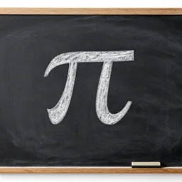 pi decimals on a blackboard