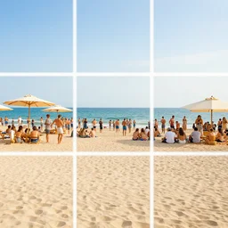 3 6 0 panorama hdr environment map of being on a beach party people music sand light sunset photograph very high detail focus octane render 3 6 0 photograph