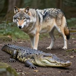 Half wolf half crocodile