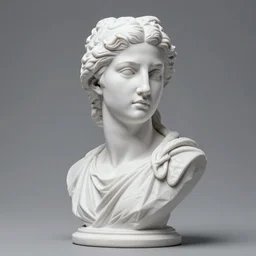 3D resin miniature sculpture by Michelangelo and Jean-Baptiste Carpeaux, white woman, prefect symmetrical  face, academic art, realistic,  8K, Introduction factory photo, Product Introduction Photo, Hyperrealism. Subsurface scattering, raytracing, Octane Render, Zbrush, simple background