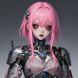 by kyoto animation, very creepy cyber clown robot girl pink hair, tears from the eyes, wearing cyberpunk intricate streetwear, beautiful, detailed portrait, intricate complexity, ilya kuvshinov, cell shaded, 4 k, concept art, by wlop, ilya kuvshinov, greg rutkowski, sharp focus, volumetric lighting, cinematic lighting