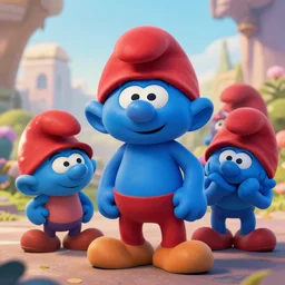Marvel's avengers in the style of the smurfs, photo realistic, digital art, trending on artstation, well detailed