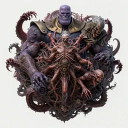 the platonic ideal of mandelbulb of cletus kasady ultimate carnage thanos dementor doctor manhattan chtulu nazgul, detailed, intricate, hyperrealism, intense, scary, decay, dmt, art by brock hofer and artgerm and greg rutkowski and alphonse mucha