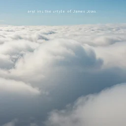 “puffy cloudscape, album art in the style of James Jean”