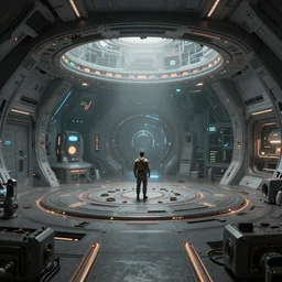 Inside an alien spaceship, concept art by Jason Chan