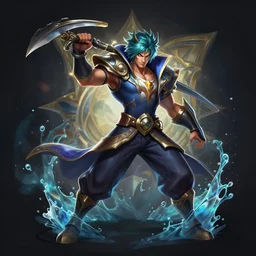 nami from league of legends, splash art by Alex flores