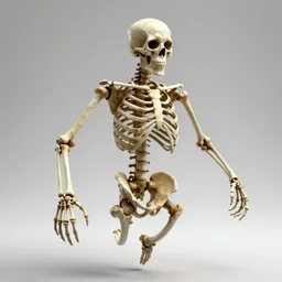 floating skeleton with floating skeleton arms from its body, concept art, 8 k, high detail