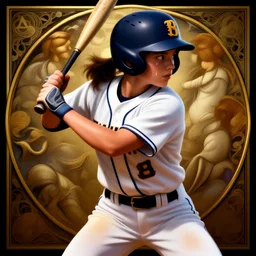 beautiful female baseball player, fibonacci, sweat drops, insane, intricate, highly detailed, digital painting, artstation, concept art, smooth, sharp focus, illustration, Unreal Engine 5, 8K, art by artgerm and greg rutkowski and alphonse mucha