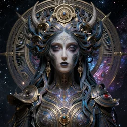 ultra realistic, cosmic goddess, sci-fi, intricate details, eerie, highly detailed, octane render, 8k, art by artgerm and  greg rutkowski and alphonse mucha