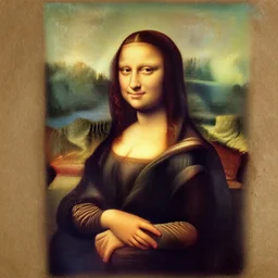 mona lisa as cave - painting