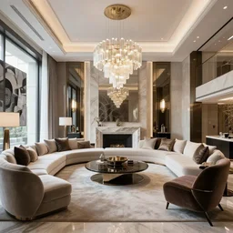 a high end luxury living room designed by dorina costras, interior design magazine photography