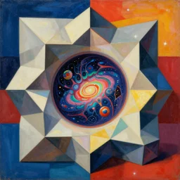 an extremely high quality hd surrealism painting of a beautiful cubism 4d hyperspace architectural quantum point perspective compositiony picasso-like wormhole tunnely galaxy-like anenome structural futuristic Zaha hadid building concept by Joan miro and man Ray, rule of thirds, complimentary colors, neon colors, vivid colors, aesthetically pleasing composition, masterpiece, 4k, ultra realistic, super realistic, shadows, depth, surrealistic