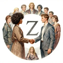 the circle complete, greek symbol zeta, diversity team, afro, hans, european, handshake, highly detailed, digital painting, watercolor, soviet realism, engraving, artstation, concept art, smooth, sharp focus, vivid grunge, manga, illustration, unreal engine 5, 8 k, art by bilibin and kuvshinov and malevich and mucha