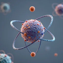3 d, micro shot, atom visualization, hyper - detailed, physical correct simulation