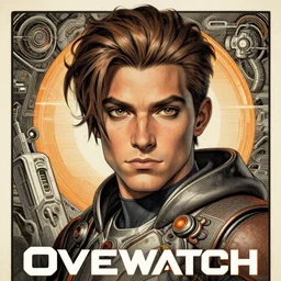 tracer from overwatch, character portrait, portrait, close up, concept art, intricate details, highly detailed, vintage sci - fi poster, retro future, in the style of chris foss, rodger dean, moebius, michael whelan, and gustave dore