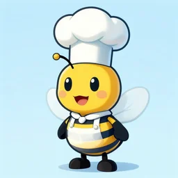 cartoon art of a bee wearing chef's attire