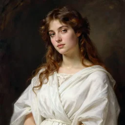 beautiful woman in white robes by john william waterhouse, preraphaelite style