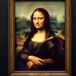 the mona lisa, but she is very angry.