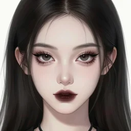 beautiful portrait goth girl, big eyes, aolt head, sharp focus, smooth, digital illustration, by mcbess, dore, symmetry