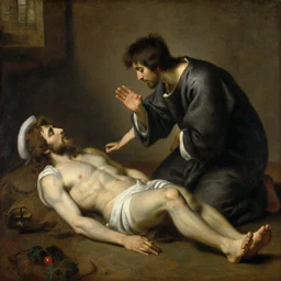 christ healing a leper, painting by renoir and young sung kim, masterpiece