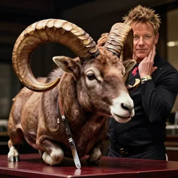 a ram animal heavily influenced by gordon ramsay.