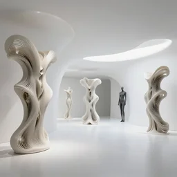 epic biopunk interior by zaha hadid, iris van herpen and rick owens. highly detailed, hyper - real, very beautiful, intricate fractal details, very complex, opulent, epic, mysterious, polished, futuristic design, trending on deviantart and artstation