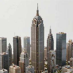 skyscrapers made from mechanical parts, greg rutkowski, 8 k, shallow depth of field, intricate detail, concept art,