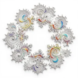 lace jewelry arranged in fractal 3 d patterns, made of rainbows, layers of intricate swirling fractals, blooming, photorealistic, octane render, effervescent, sacred geometry, pattern, realistic, epic and cinematic, 3 d, clear, sharp