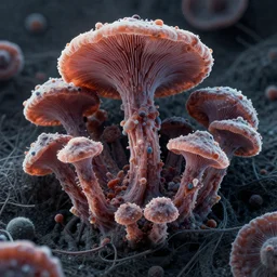 fungal micrograph 8 k cosmic horror