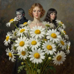 a chamomile | highly detailed oil painting, hyperrealistic, very intrincate | cinematic lighting, award - winning | by rachel ruysch, giger, beksinski and bocklin | by austin osman spare and william blake, trending on artstation, cgsociety, official art, octane.