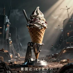 mechanical ice cream cone, horror sci - fi movie poster