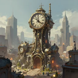 A professional digital painting of a clockpunk city, by Alena Aenami, trending on Artstation