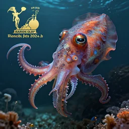 fantasy art hyper photorealistic ai created interesting bizarre flamboyant cuttlefish fantastic art award winning ultra detailed magnificent