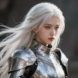 sacred, whitehaired, female, knight, beautiful, dynamiclighting, close, ups, extremely, high, detail, photo, realism, 3 d, film, lighting, post - processing, conceptart, marie magny's style