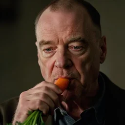 walter white eating carrots, close up, professional photography, film still, dramatic lighting, melancholy