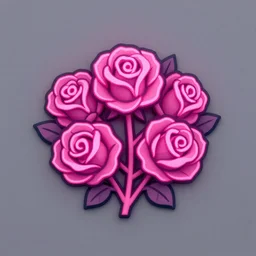 A new social network with a logo made of neon pink roses, symmetrical and detailed, artstation, digital art, unreal