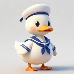 detailed concept art of a cute iconic anthropomorphic duck character wearing a sailor suit by wlop on bcy. net, realistic. detailed feathers, art by cheng yi. artstationhd