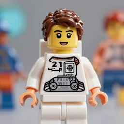 closeup shot of lego astronaut that looks kind of like 2 1 savage ( eos 5 ds r, iso 1 0 0, f / 8, 1 / 1 2 5, 8 4 mm, postprocessed, bokeh )