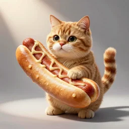 a cat made out of hot dogs, surreal, deviantart