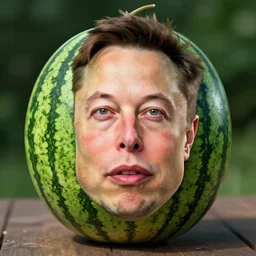 portrait of a watermelon that looks like elon musk