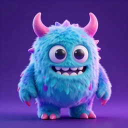 a 3 d render of a cute neon punky monster, trending on artstation