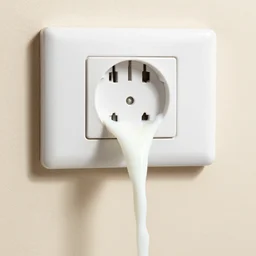 electrical socket gushing milk