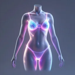 3 d neon art of a womens body, hyper detailed, 3 d render